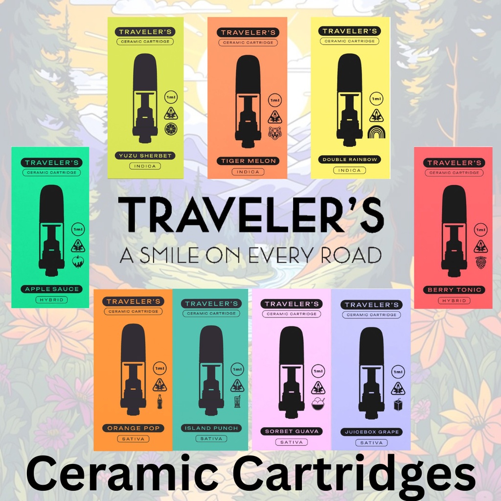 Traveler’s® Ceramic Vape Cartridges 1ml - Sorbet Guava (Sativa)