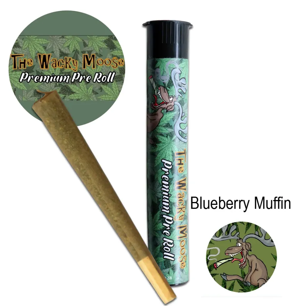 Wacky Moose Premium Pre-Rolls - Kingsize - Indoor - Blueberry Muffin (Indica)