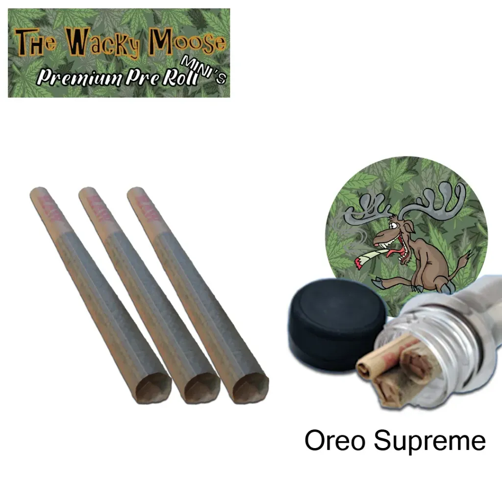 Wacky Moose Premium Pre-Rolls - Mini's - Indoor - Oreo Supreme (Indica) 3's