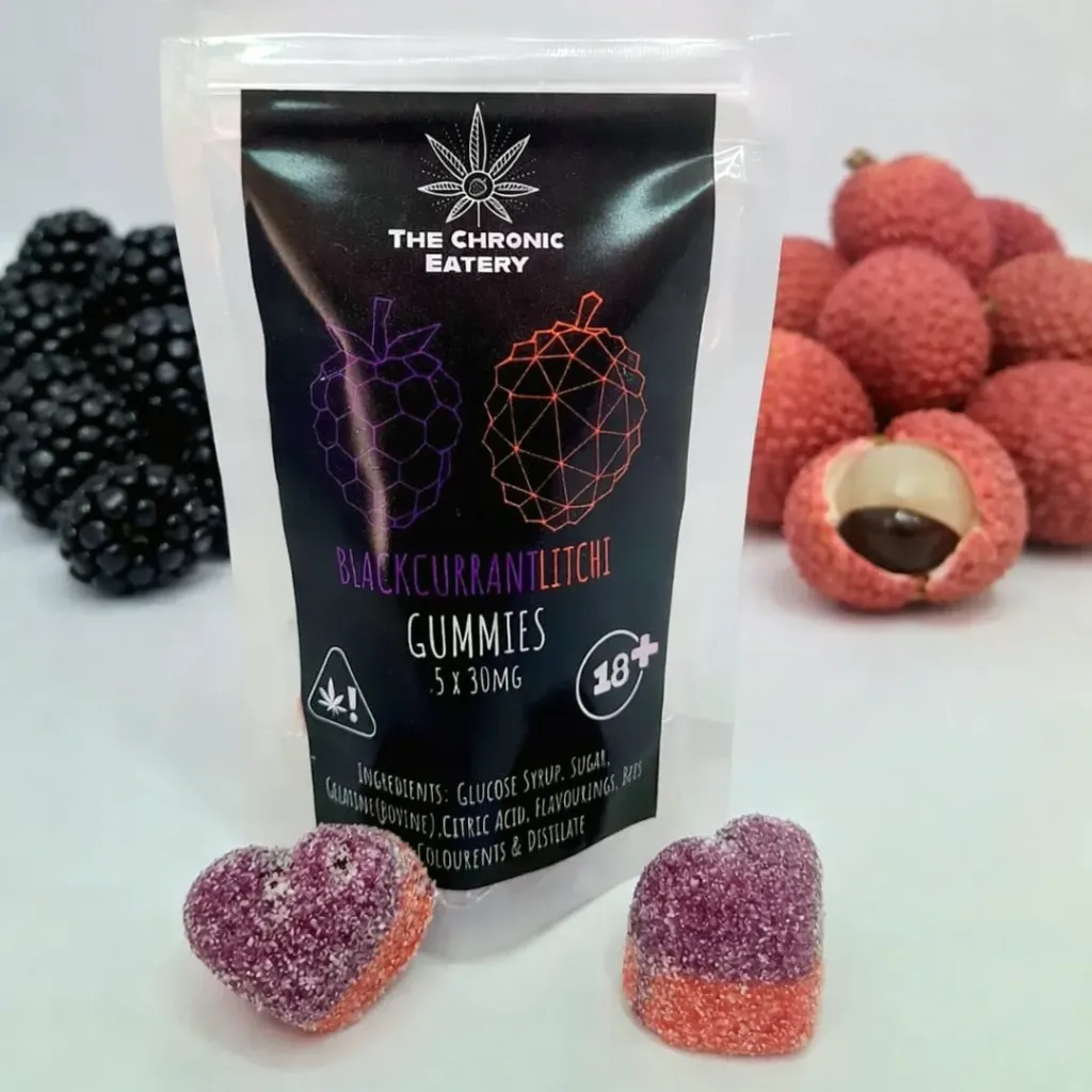 Dual-Flavoured Heart-Shaped Gummies - Blackcurrant/Litchi 150mg (5x30mg)
