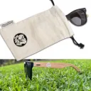 Bamboo-Framed Sunglasses in Cotton Bag