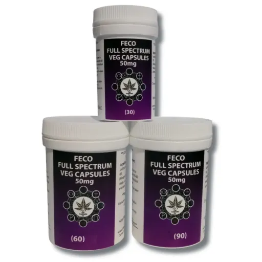 Full Spectrum FECO + Black Cannabis Oil (B.C.O) - Capsules 50mg (30 Capsules)