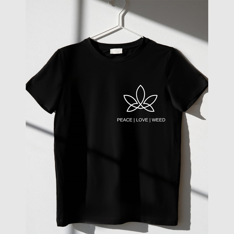 Like Strange Unisex T-shirts - Peace Love Weed