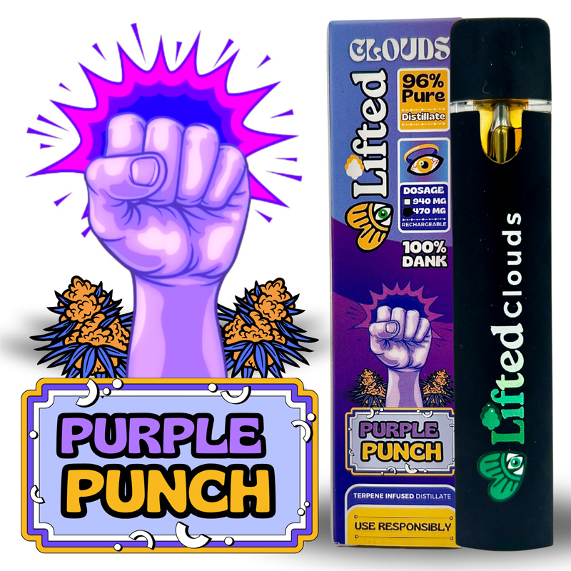 Lifted Delta 9 Disposable Vapes 1ml - Purple Punch (Indica)