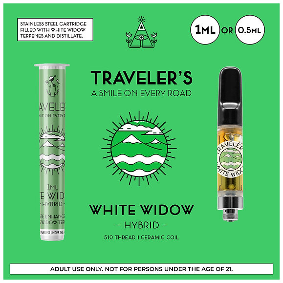Traveler’s® Classic Vape Cartridges 1ml - White Widow (Hybrid)